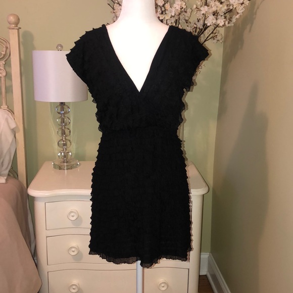 213 By Michelle Kim Dresses & Skirts - 213 By Michelle Kim Black Ruffle Dress Size Small